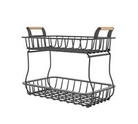 Cestino della frutta Cesto di frutta a 2 livelli, ciotola for cesto e verdura da appoggio for bancone della cucina Cestino portaoggetti in filo metallico Organizzatore del supporto for Tavola