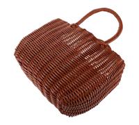 Cestino della Spesa in Plastica Marrone, Leggero, Portatile, Capiente | Stile Moda dal Design Unico, per Picnic e Acquisti, Uso Ovunque, per Donne