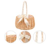 Cestino Della Spesa Rattan Basket Per Ragazze Di Fiori Intrecciati Mano
