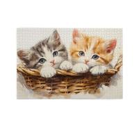Cestino di bambù gatto 1000 pezzi puzzle per adulti puzzle in legno per adulti regali decorazione della casa