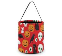 Cestino di caramelle riutilizzabile per donne, festa, gatto nero, ragnatela, teschio di zucca, secchiello, sacchetti regalo per decorazioni per feste