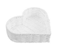 Cestino di carta a forma di cuore, in corda di rattan, per pane, uova, frutta,