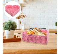 Cestino di carta a forma di cuore, in corda di rattan, per pane, uova, frutta,