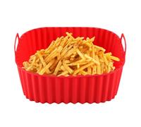 Cestino di frittura in silicone | Pannatura della friggitrice per aria calda quadrata | Cuocere la teglia antiaderente per adattarsi alla maggior parte dei dispositivi e stufe a caldo, garantisce un a