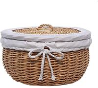 cestino di frutta tessuto a mano in bambù, Cestino da picnic in rattan intrecciato for conservare il pane, marrone, diverse misure(30 * 16cm)