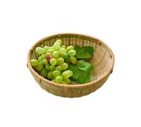 cestino di frutta tessuto a mano in bambù, Cestino portaoggetti in bambù intrecciato fatto a mano for frutta, verdura, pane, verde, diverse dimensioni(Medium)