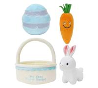 Cestino di Pasqua in peluche per ragazzo, cestino per Pasqua, set da gioco di peluche, 4 sacchetti per la Pasqua in peluche, pre-riempiti con riempitivi di animali - cestini di ricerca per uova di