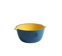 Cestino di verdure trasparente a doppio strato con drenaggio Filtro for l'acqua for lavabo multifunzione for frutta, cucina domestica(Blue-O Style)