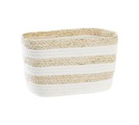 Cestino DKD Home Decor Bianco Beige Fibra naturale 28 x 20 x 18 cm