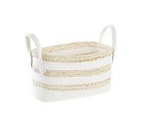 Cestino DKD Home Decor Bianco Beige Fibra naturale 33 x 16 x 19 cm