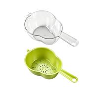 Cestino Drenante - Cestino Per Il Lavaggio Della Frutta A Doppio Strato Riutilizzabile Portatile | ciotolla Per Lavare I Frutti Di Bosco Con Manico Per Lavello Da Cucina Domestico, Da Campeggio