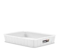 Cestino Elegance Effetto Rattan 35x26x6 Bianco Stefanplast