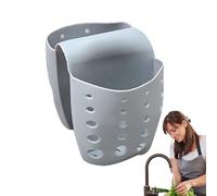 Cestino Flessibile per lavello a Sella, Supporto per Spugna a Doppio Lato, griglia di Scarico Regolabile, Organizer ventilato con Fori di Scarico, Cestino da Cucina per asciugare Gli per la