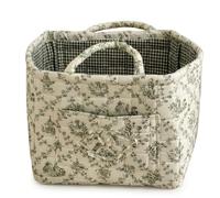 Cestino for Auto Trapuntato, Borsa Tote for Cestello Portaoggetti for Auto | Organizer pieghevole e lavabile con manici e tasca frontale, borsa multifunzionale for pannolini