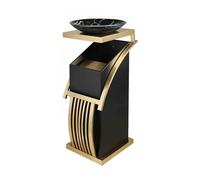 Cestino For Rifiuti Da Esterno Con Posacenere, Raccoglitore Di Mozziconi Di Sigaretta Da Terra, Grande Capacità 10 Litri, Con Secchio Interno Rimovibile, For Uffici(Gold)