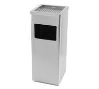 Cestino gettacarte 2-in-1 da terra in acciaio inox esterno, con secchio interno, nero, 35L, 24×24×60 cm(30 * 24 * 60 cm 48 L - Argento (1 pezzo))
