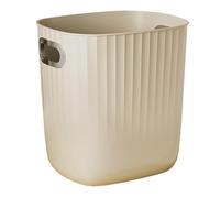 Cestino Gettacarte Grande Rotondo, 11x9,1x11,4 Pollici, in Plastica, con Parte Superiore Aperta, per Bagni, Lavanderia, Cucine, Uffici, Camerette, Dormitori (bianco panna)