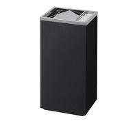 Cestino Gettacarte Posacenere 30,6x60x24,5 cm in Metallo Nero Opaco 17L per Interno Esterno