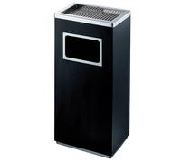 Cestino Gettacarte Posacenere 32x60,4x24,1 cm in Metallo Nero Opaco 16L per Interno Esterno