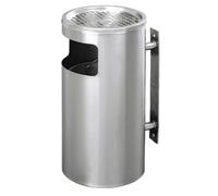 Cestino Gettacarte Posacenere da Parete Ø24,5 cm in Acciaio 10L per Interno Esterno