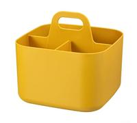 Cestino impilabile con manico per organizzare forniture artigianali, materiali per la pulizia e altro in qualsiasi stanza (giallo)