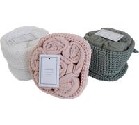 Cestino in Corda con Lavette Set 6 Pezzi 100% Cotone
