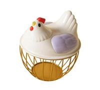 Cestino in filo metallico for conservare le uova di gallina, supporto portatile for uova fresche(Violet Gold Stripe)