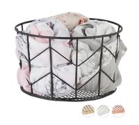 Cestino in metallo nero Contenitore decorativo tondo Scatola multiuso 3 pz.