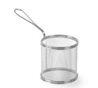 Cestino in miniatura per snack fritti, acciaio inox, diametro 90 mm, altezza 90