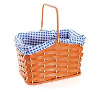 Cestino in plastica con panno a quadretti blu e manico, perfetto per la scuola del libro e personaggio da favola + accessorio per costume per la Giornata mondiale del libro