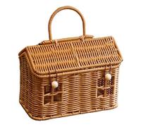 Cestino In Rattan | Arredamento Casa Rustico Portatile - Cesti In Rattano Con Coperchio Per Organizzare | Per Campeggio Picnic Shopping Matrimonio Dispensa Biancheria Toilette