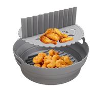 Cestino in silicone per friggitrice ad aria | 21,5 cm Tappeto rotondo resistente al calore | Con separatori cestello in silicone rotondo sicuro per friggitrice ad aria | per cucina casa ristorante