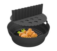 Cestino in silicone per friggitrice ad aria calda - resistente al calore da 21,5 cm, con pareti divisorie, antiaderente, rotondo, inserto in silicone, per casa, cucina, dormitorio
