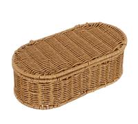 Cestino in vimini finto con coperchio: contenitore organizer da dispensa per