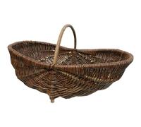 Cestino in vimini, misura M, 55 x 29 x 24 cm, ovale, scuro, 1 manico