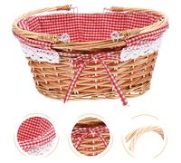 Cestino Intrecciato Vimini Per Picnic All'aperto Cestini Coperta Da Rattan