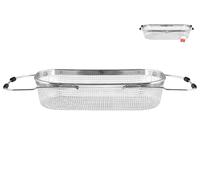 Cestino Lavello In Inox Forato Manico Estendibile Cm40X19X9