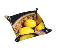 Cestino Lemons Vassoio portaoggetti in pelle elegante di lusso Vanity comodino vassoio decorativo Caddy Box