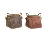 Cestino Multiuso DKD Home Decor Azzurro Rosso Naturale Fibra naturale [2 Unit