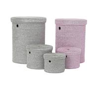 Cestino Multiuso DKD Home Decor Grigio Rosa polipropilene 42 x 42 x 52,5 cm 4