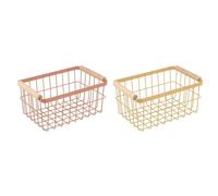Cestino Multiuso DKD Home Decor Metallo Terracotta Giallo Pino [30,5 x 20 x 1