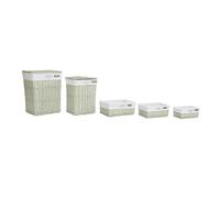 Cestino Multiuso DKD Home Decor Verde vimini 44 x 34 x 56 cm 5 Pezzi