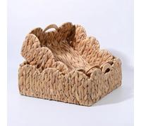 Cestino multiuso per erba di zucca con manici in legno, adatto per organizzare carta igienica e per vari oggetti domestici in vari spazi (medio)