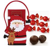 Cestino Natalizio in Feltro con Babbo Natale e Renna, Set Regalo con Cioccolatini Chiqola 110g