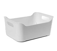 Cestino organizer multiuso in plastica bianco 33 * 24 * 14,5 CM con manici ROQ-717437