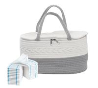 Cestino organizer per - Contenitore grande 37x26x18 cm, cestino portaoggetti in corda di cotone, organizer multifunzionale per pannolini con scomparti rimovibili | Deposito per l'asilo pe