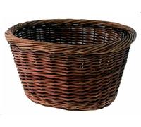 CESTINO OVALE MARRONE ANTERIORE PER BICICLETTA IN VIMINI CESTO BICI 36x30x19 CM