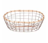 Cestino ovale medio 30x20 cm in ferro e legno, La Cucina