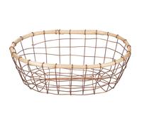 Villa d'Este Home Tivoli Cestino ovale medio 30x20 cm in ferro e legno, La Cucina