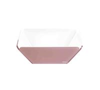 Cestino pane like water trasparente incolore, dimensioni 21x21xH7,5 cm, peso 0,25 kg, spessore 5 mm colore CIPRIA SATINATO/BIANCO rosa